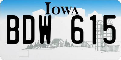 IA license plate BDW615