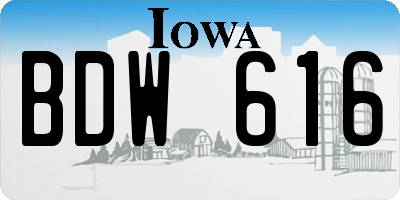 IA license plate BDW616