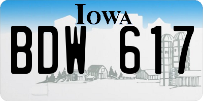 IA license plate BDW617