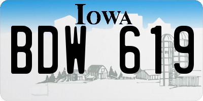 IA license plate BDW619