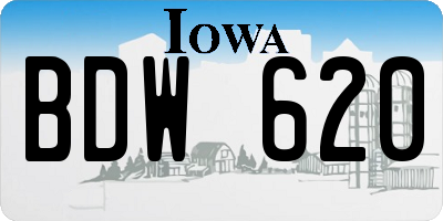 IA license plate BDW620