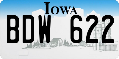 IA license plate BDW622