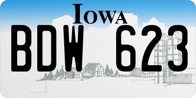 IA license plate BDW623