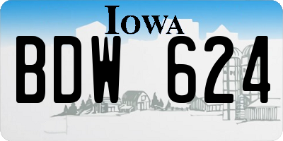 IA license plate BDW624