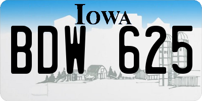 IA license plate BDW625