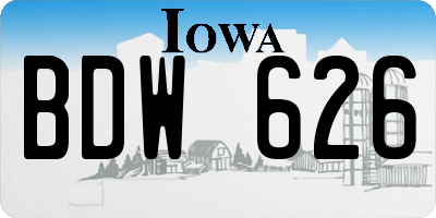 IA license plate BDW626