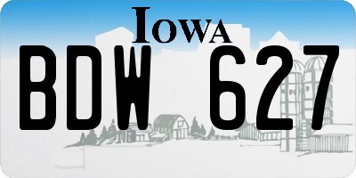 IA license plate BDW627