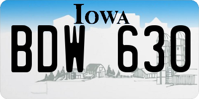 IA license plate BDW630