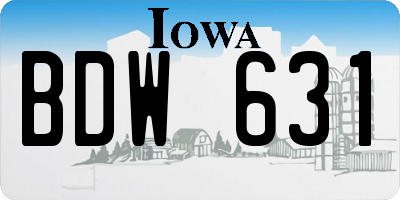 IA license plate BDW631