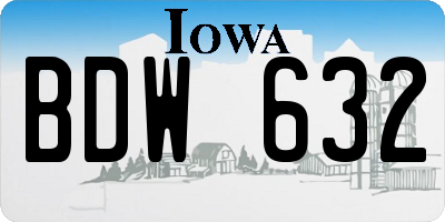 IA license plate BDW632