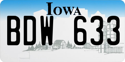 IA license plate BDW633