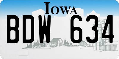 IA license plate BDW634