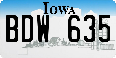 IA license plate BDW635