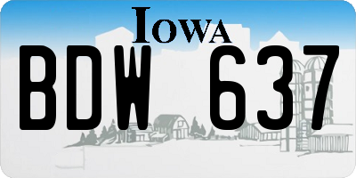 IA license plate BDW637