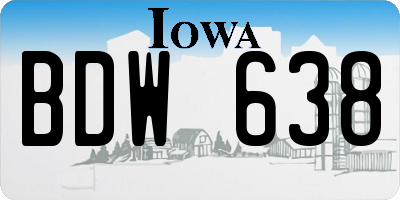IA license plate BDW638