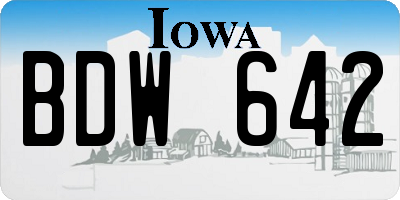 IA license plate BDW642