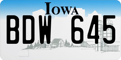 IA license plate BDW645