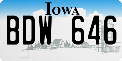 IA license plate BDW646