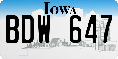 IA license plate BDW647