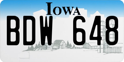 IA license plate BDW648