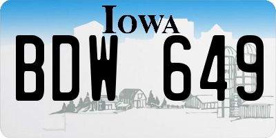 IA license plate BDW649