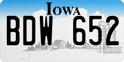 IA license plate BDW652