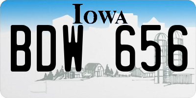 IA license plate BDW656