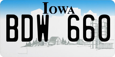 IA license plate BDW660
