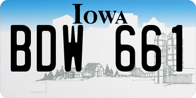 IA license plate BDW661