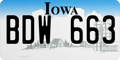 IA license plate BDW663