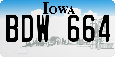 IA license plate BDW664