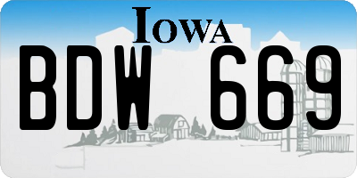 IA license plate BDW669