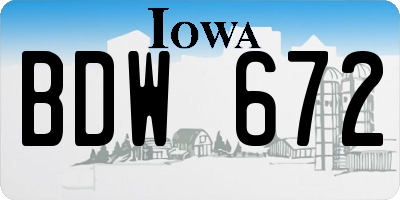 IA license plate BDW672
