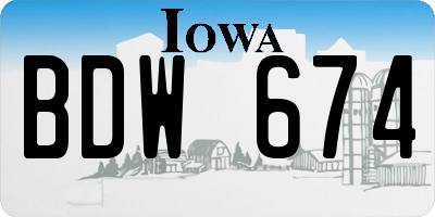 IA license plate BDW674