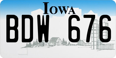 IA license plate BDW676