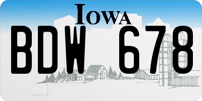 IA license plate BDW678