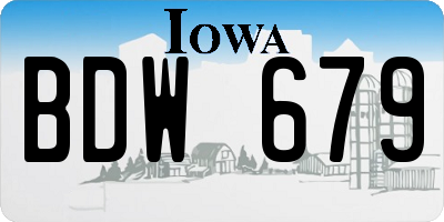 IA license plate BDW679