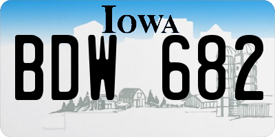 IA license plate BDW682