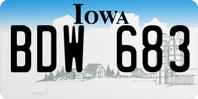 IA license plate BDW683