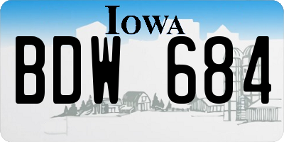 IA license plate BDW684