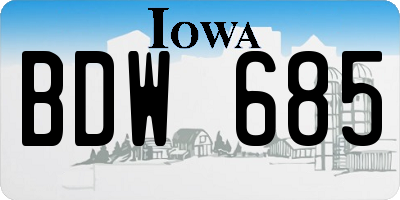 IA license plate BDW685