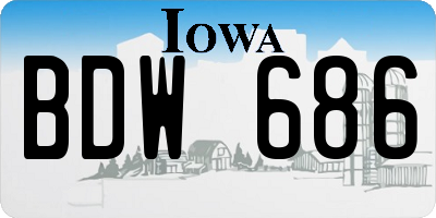 IA license plate BDW686