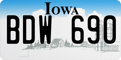 IA license plate BDW690