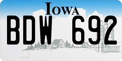 IA license plate BDW692