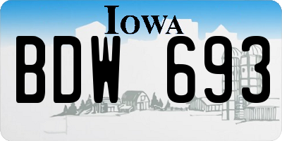 IA license plate BDW693