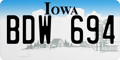 IA license plate BDW694