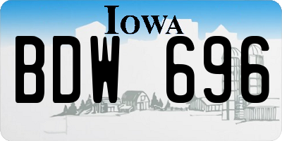 IA license plate BDW696