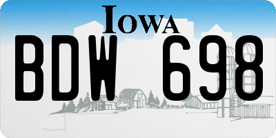 IA license plate BDW698