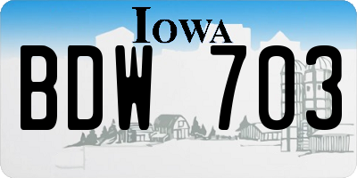 IA license plate BDW703