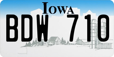IA license plate BDW710